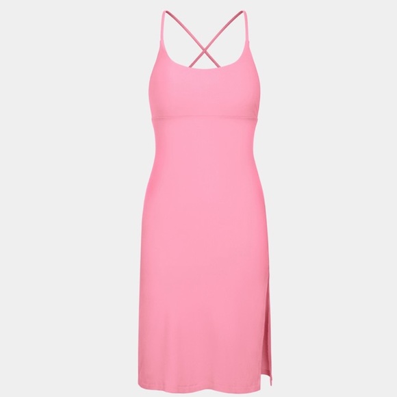 New Halara Pink Bodycon Tied Back Dress Knit - Picture 2 of 4